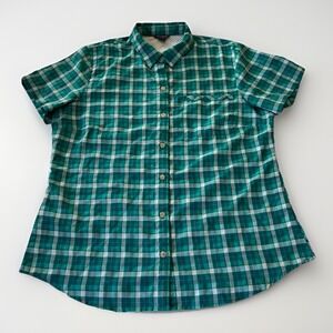 3/$25 SALE! Eddie Bauer Adventurer Short Slv Shirt Womens‎ M Wicking Button Up